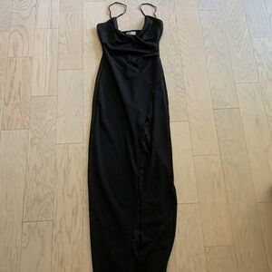 Black floor length wedding guest or prom dress